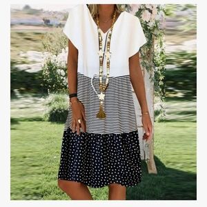 Chic Striped and Polka Dot Dress